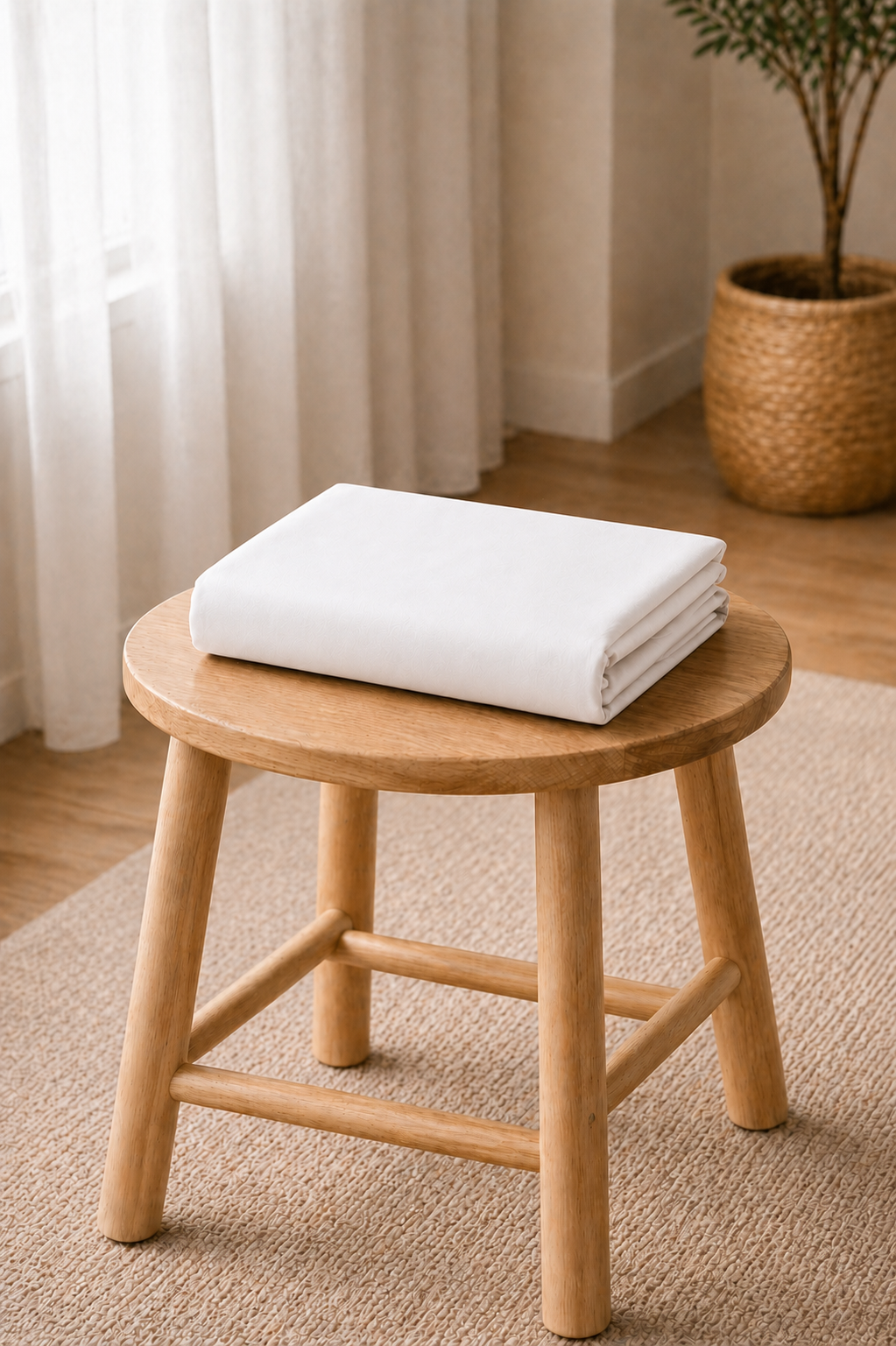 Drap-housse en coton - Blanc Nuage