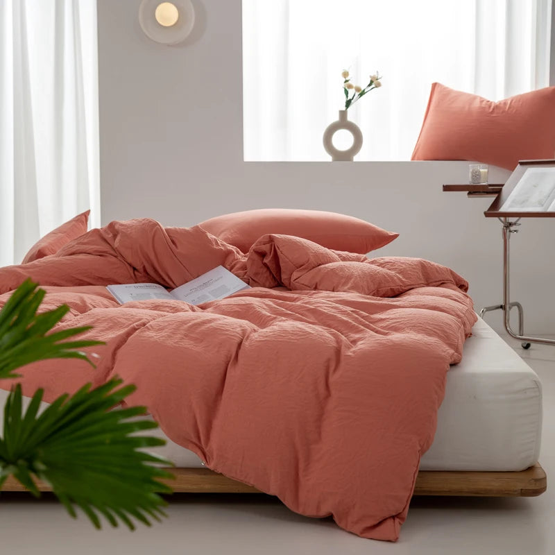 Housse de Couette en Coton Orange