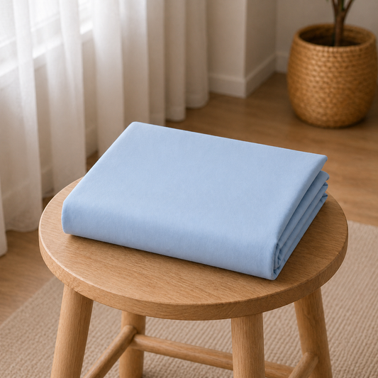 Drap housse en coton Bleu