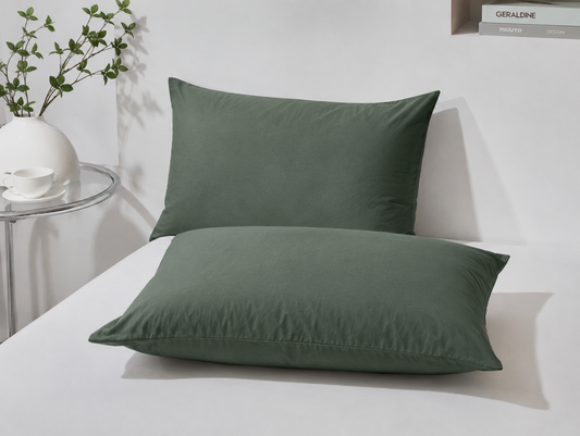 Taie-d'oreiller en coton - Olive