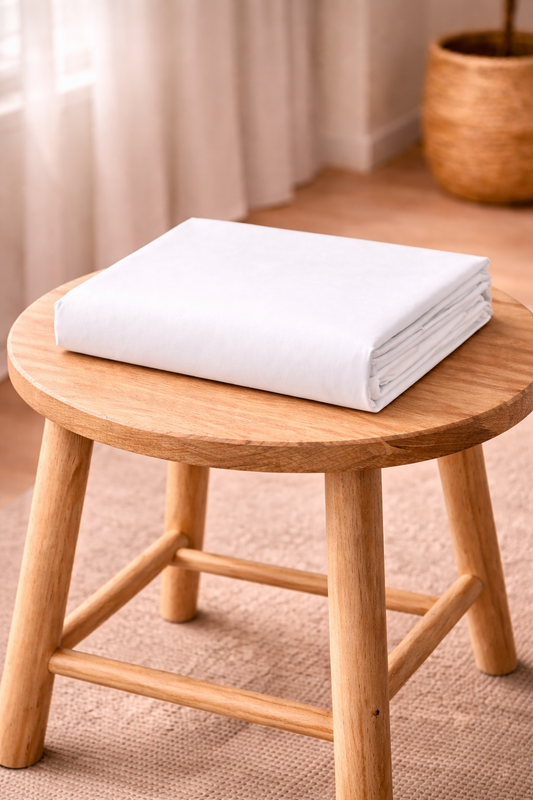 Drap housse en coton Blanc