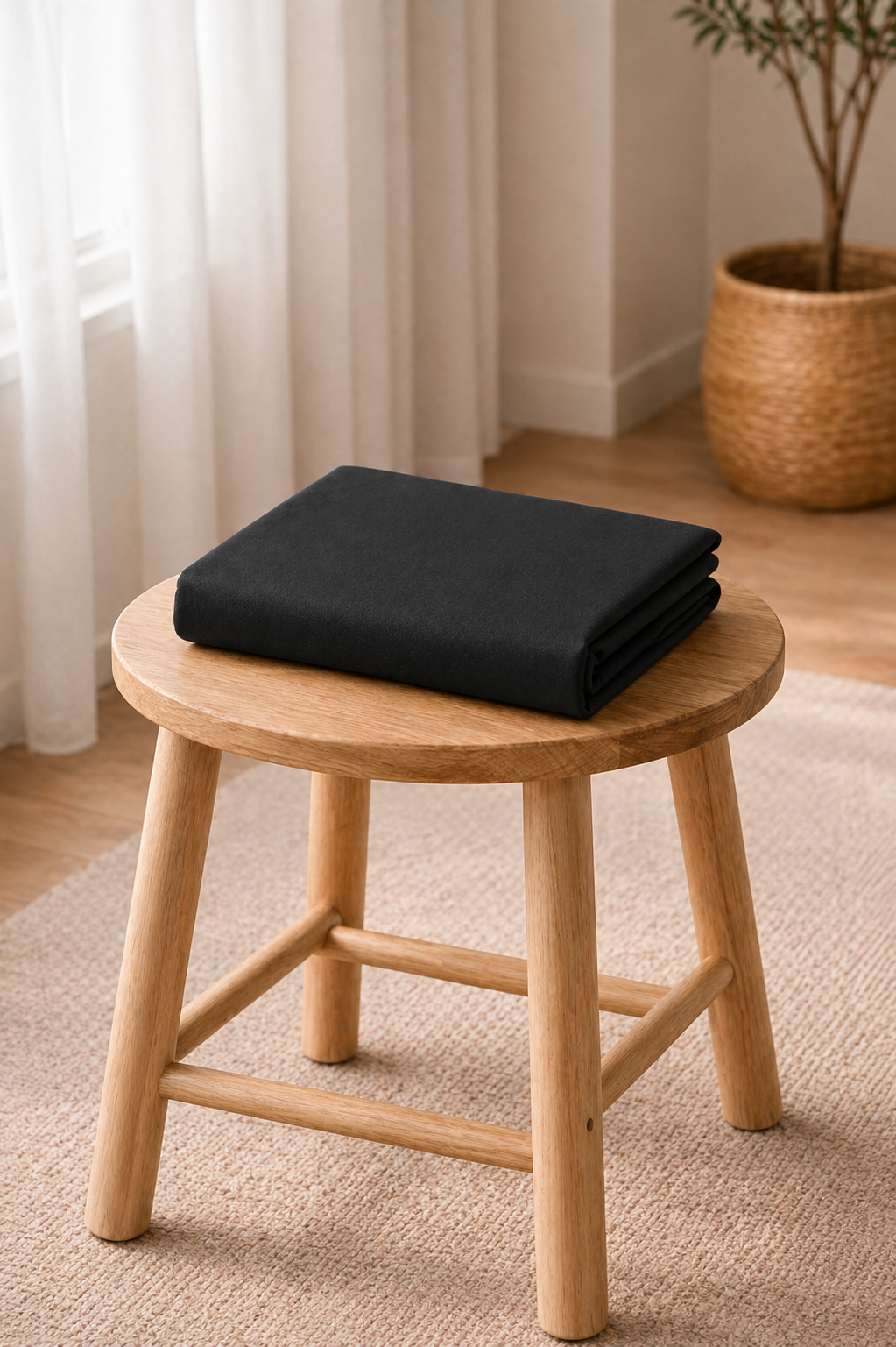 Drap housse en coton Noir