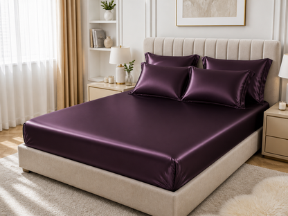 Drap Housse en Satin violet