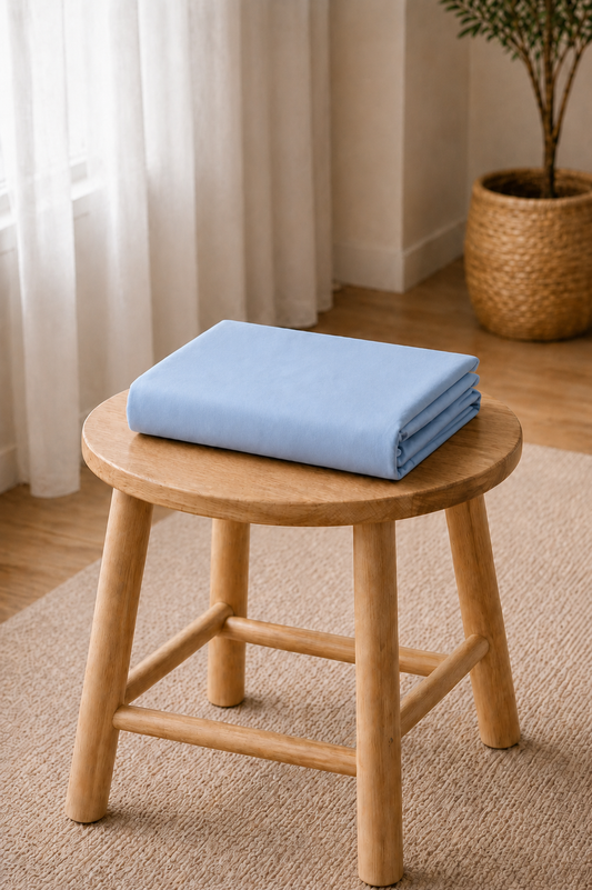 Drap housse en coton Bleu