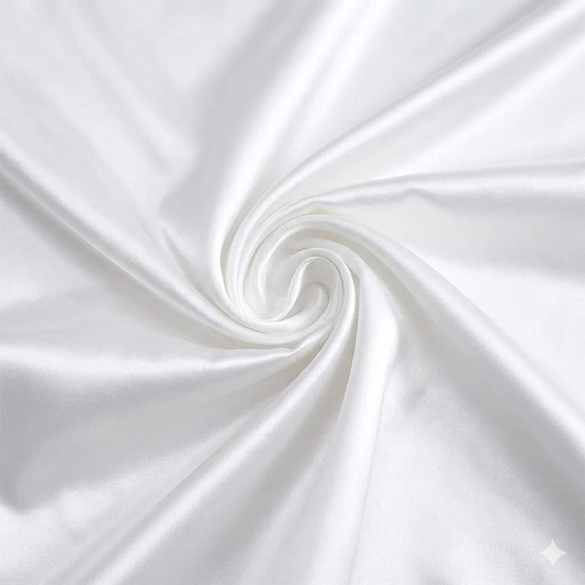 Housse de Couette en Satin Blanche + kit coussin
