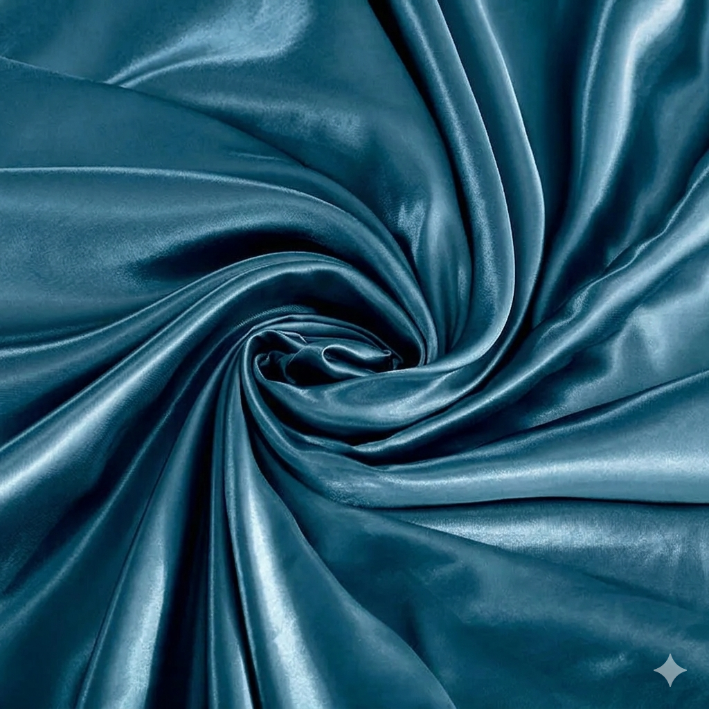 Housse de Couette en Satin Bleue + kit coussin