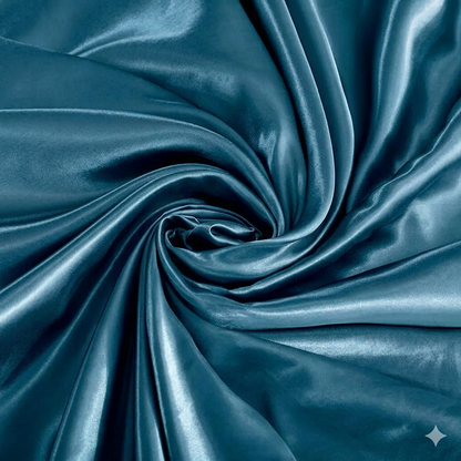 Housse de Couette en Satin Bleue + kit coussin