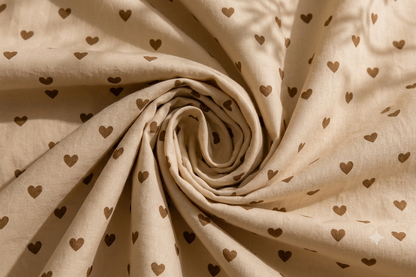 Parure de lit en coton - Cœur Caramel