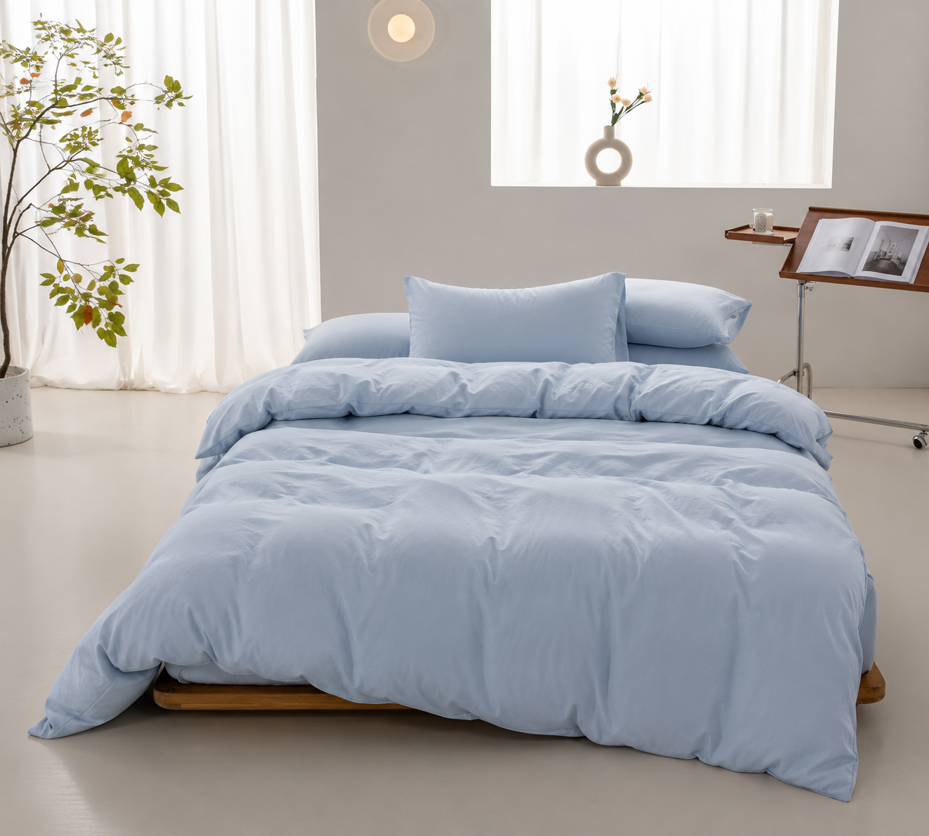 Housse de couette en coton - Bleu Azur