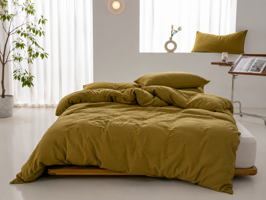 Housse de couette en coton - Olive Dorée