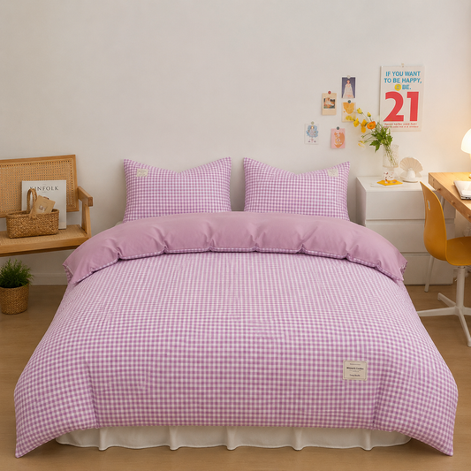Parure de lit en coton - Vichy Rosie