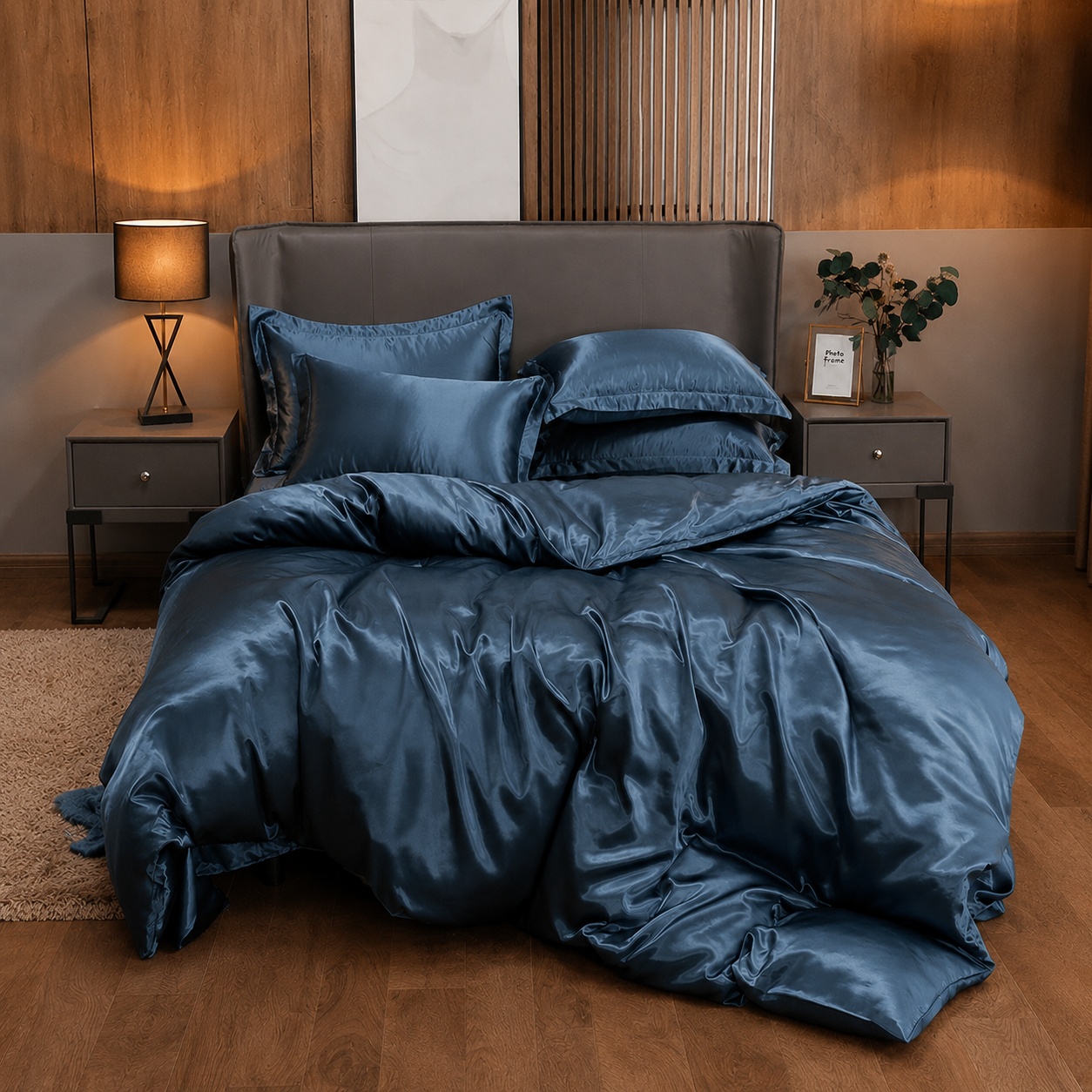 Kit satin bleu fonce