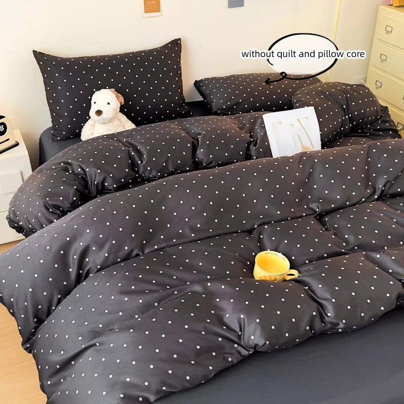 Kit Housse de couette + Taie a point B/N/R