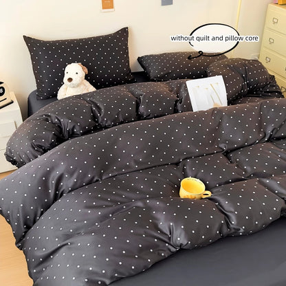 Kit Housse de couette + Taie a point B/N/R