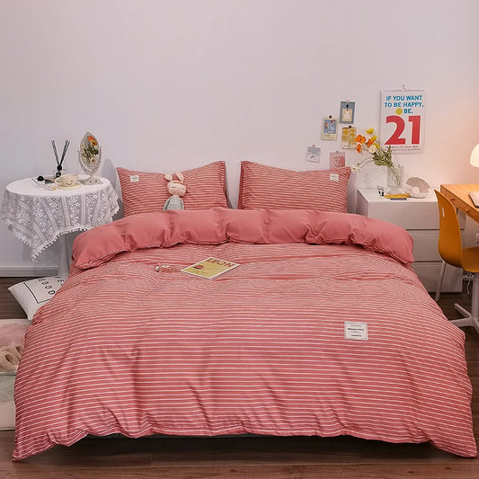 Housse de couette en coton vichy rouge