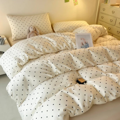 Kit Housse de couette + Taie a point B/N/R