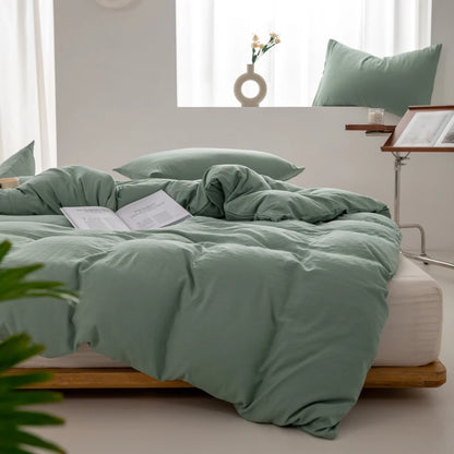 Housse de Couette en Coton Matcha