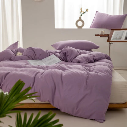 Housse de Couette en Coton Violet