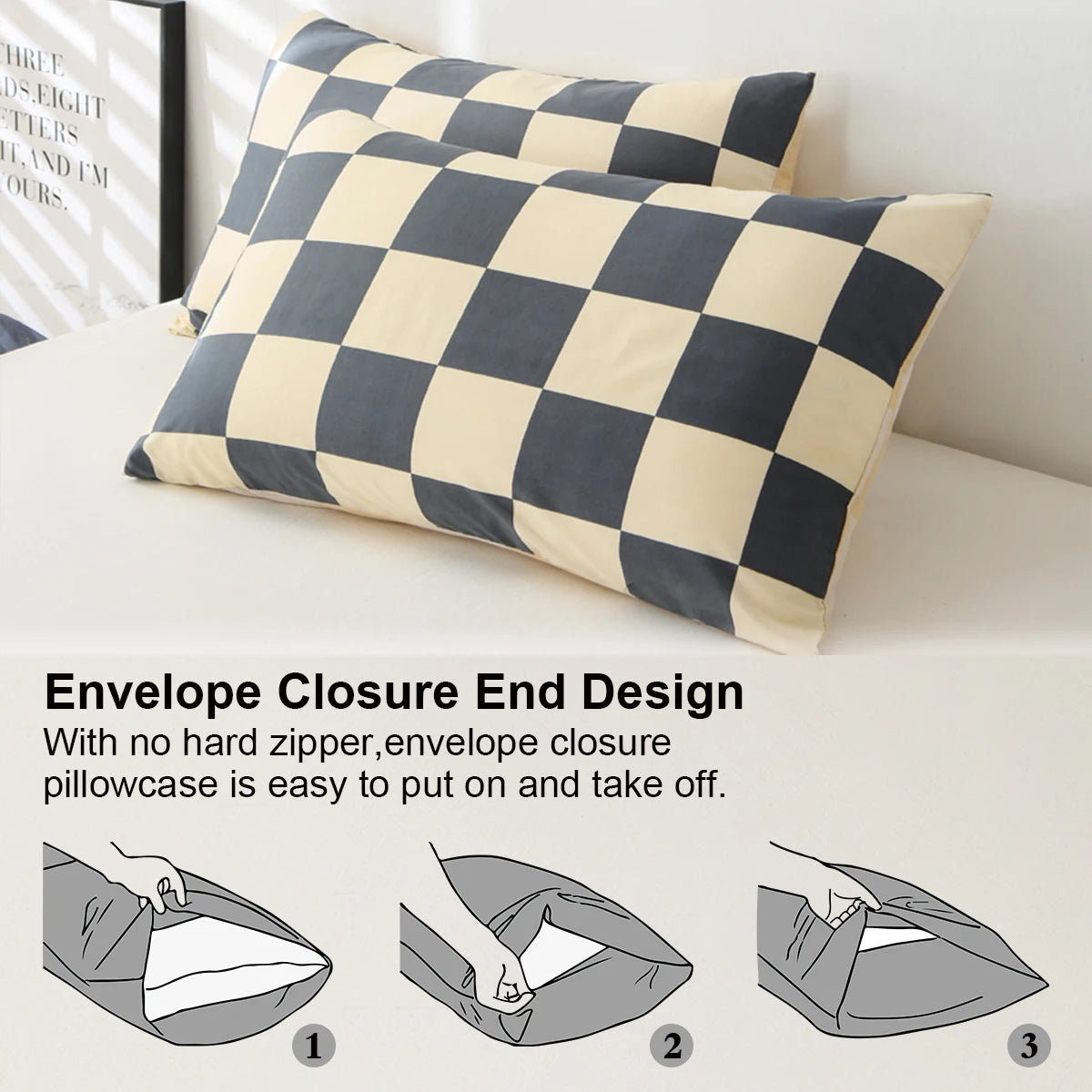 Kit Housse de couette + Taie DAMIER