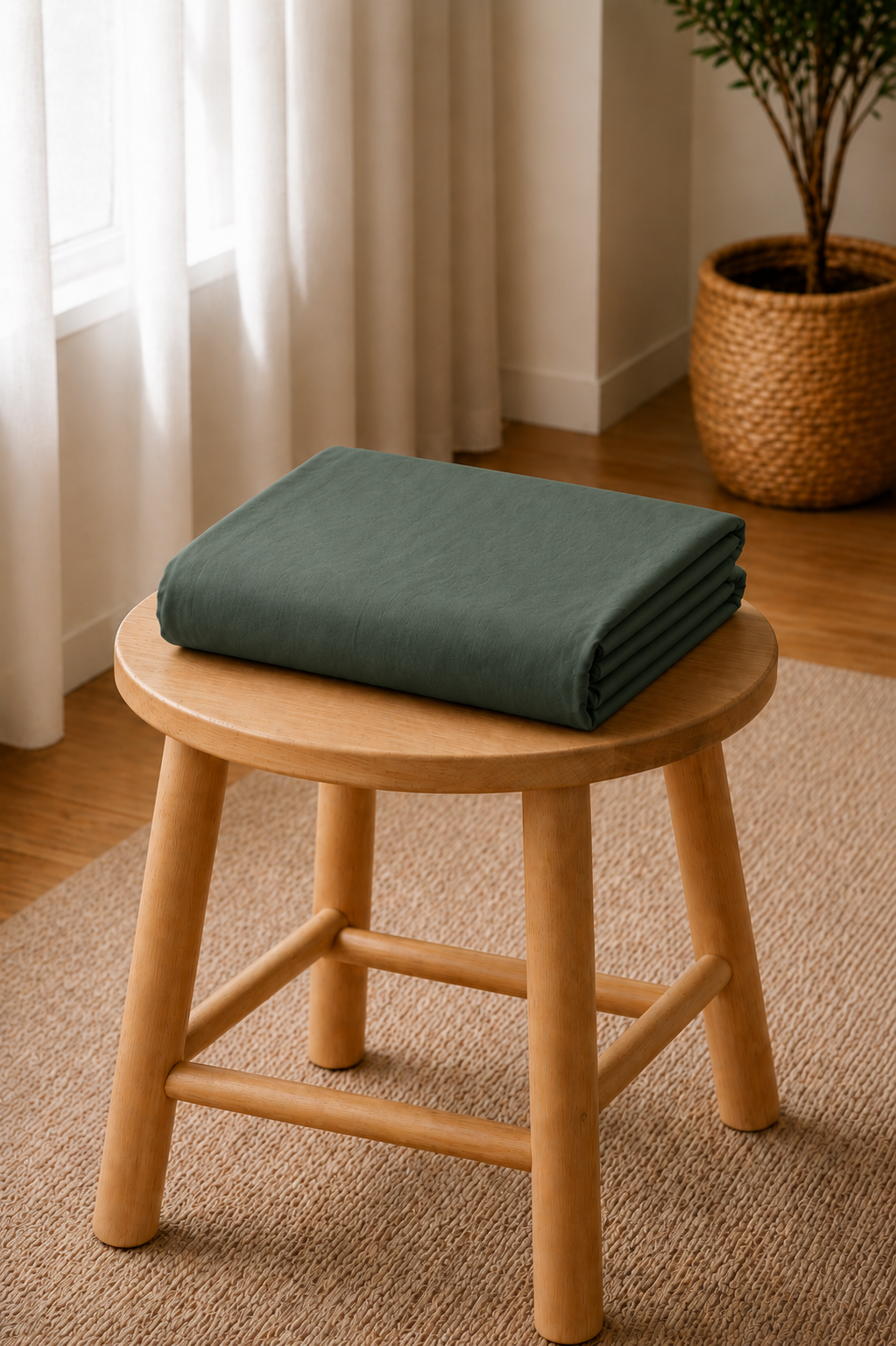 Drap housse vert olive